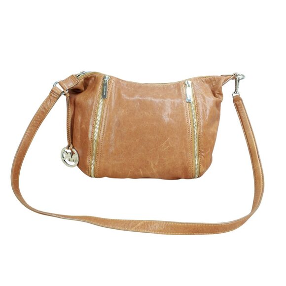 Michael Kors Brown Leather Crosby Shoulder Crossbody Bag - Picture 1 of 12